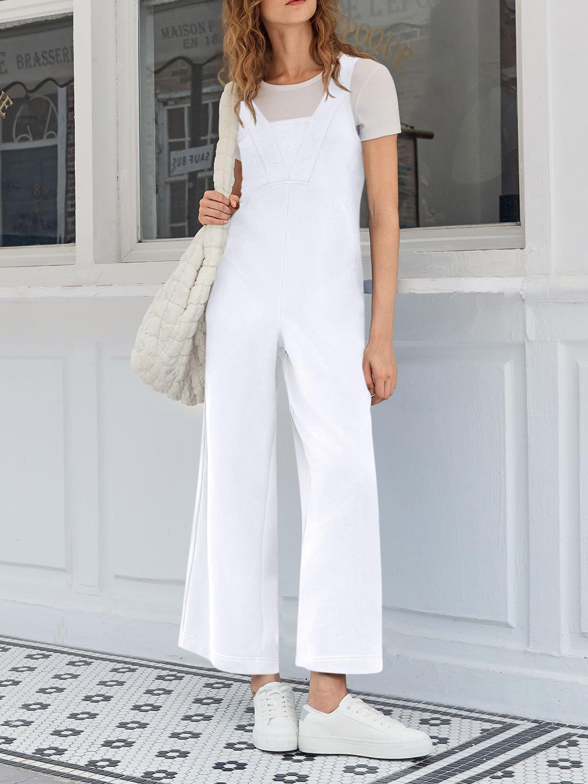 Cicy Bell Tuta da donna casual allentata tuta un pezzo senza maniche canotta gamba larga pantaloni lunghi pagliaccetti con tasche