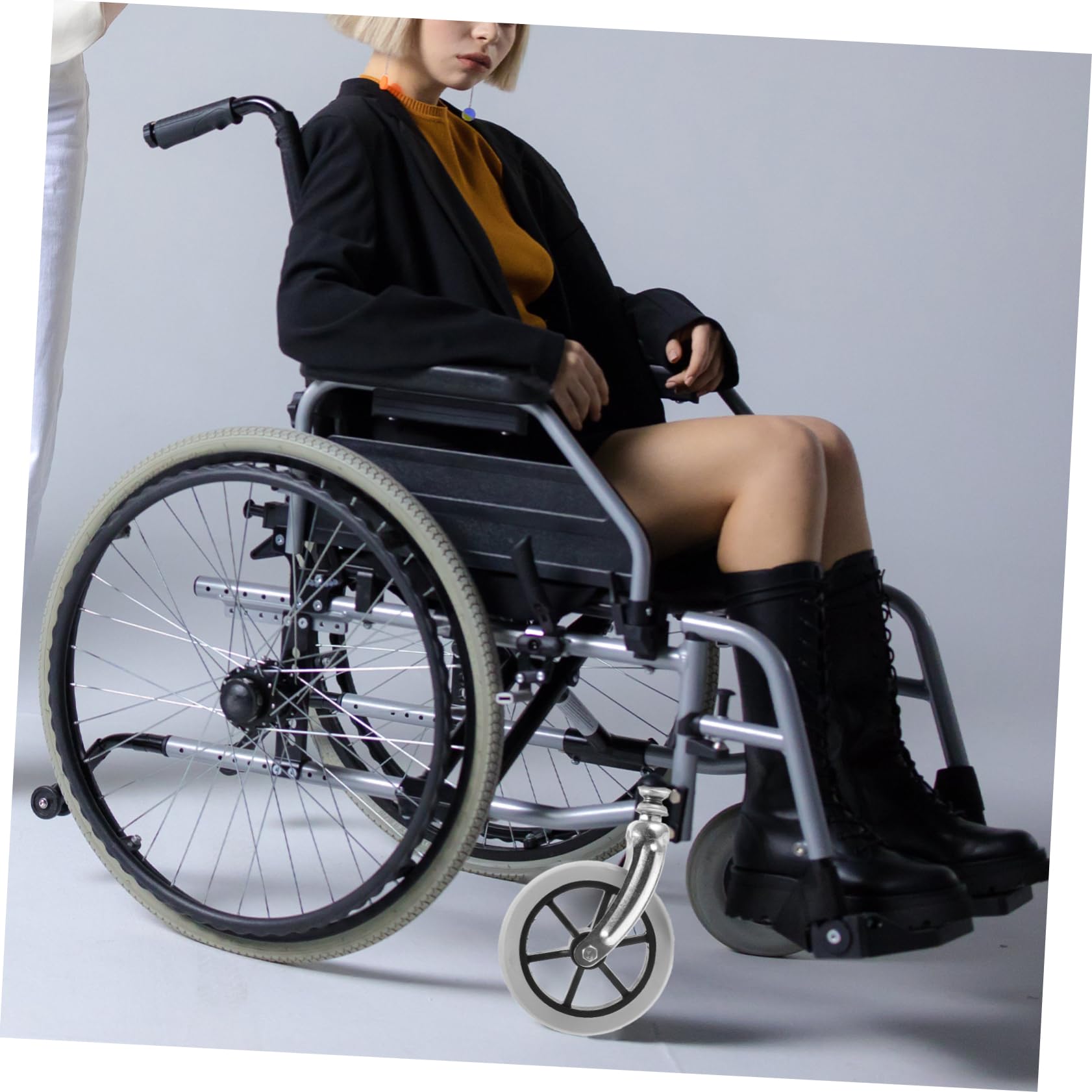 Wheelchair Wheel Walker Wheels Wheelchair Front Wheels Wheelchair Replacements Drive Wheelchair Parts Replacement Wheels for Walkers Wheel for Wheelchair Steel Pipe TOVINANNA