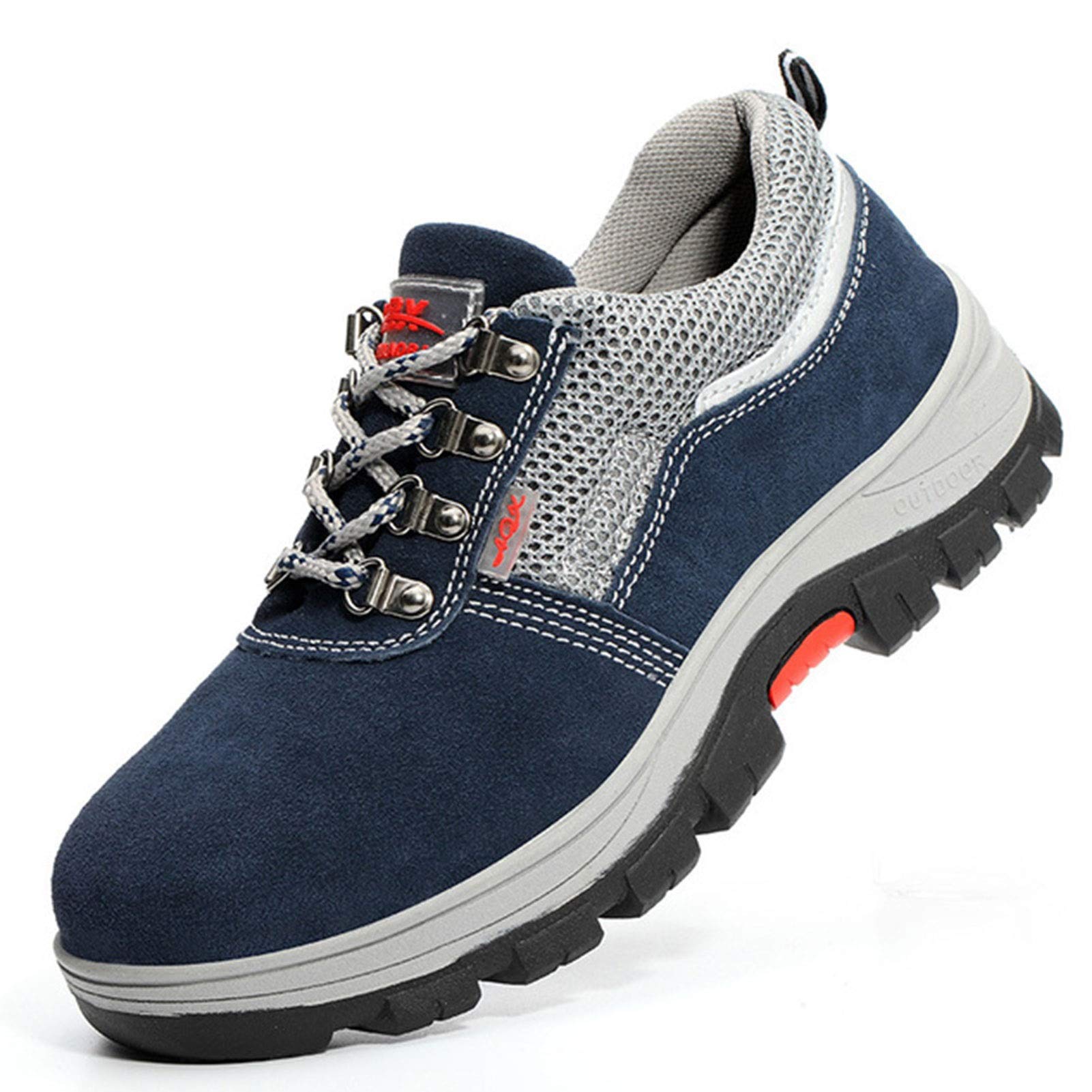 HISXUSSafety Shoes Men Lightweight Women Work Trainers Ladies Steel Toe Cap Shoe Puncture Proof Protective Footwear Sport Sneakers (Color : Blue, Size : 9 US)