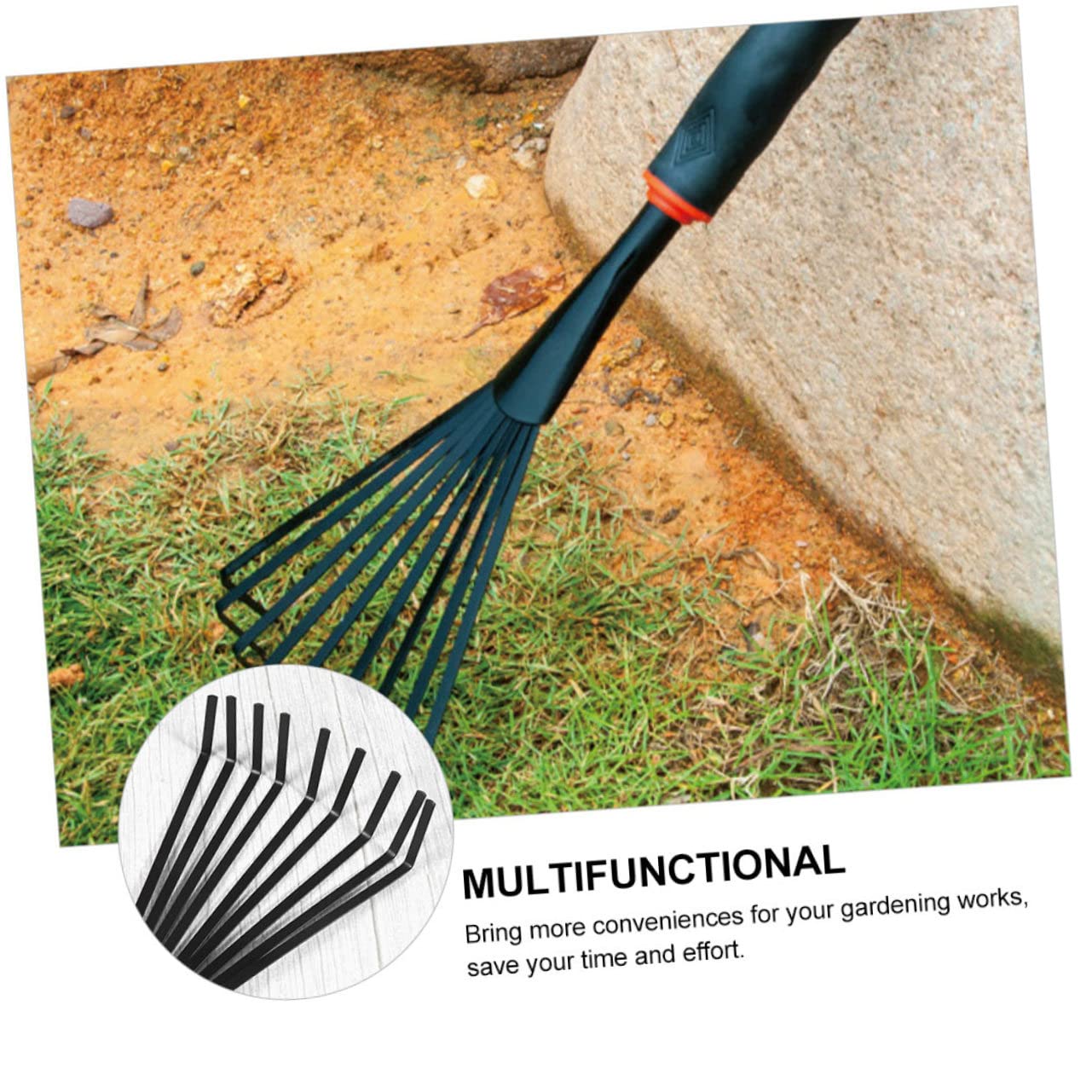 Toyvian 2 Sätze Teiliges Gartenhandrechen Ergonomischer Komfortgriff Zähne Für Effiziente Gartenarbeit Für Laubräumen Und Enge Plätze 2 Stück * 2