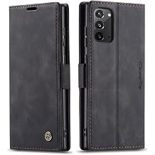 Samsung Galaxy Note 20 Wallet Case, Retro PU Leather Flip Magnetic Closure Protective Cover with Card Slots Cash Pockets with Kickstand for Samsung Note 20 5G 6.7 inch Black