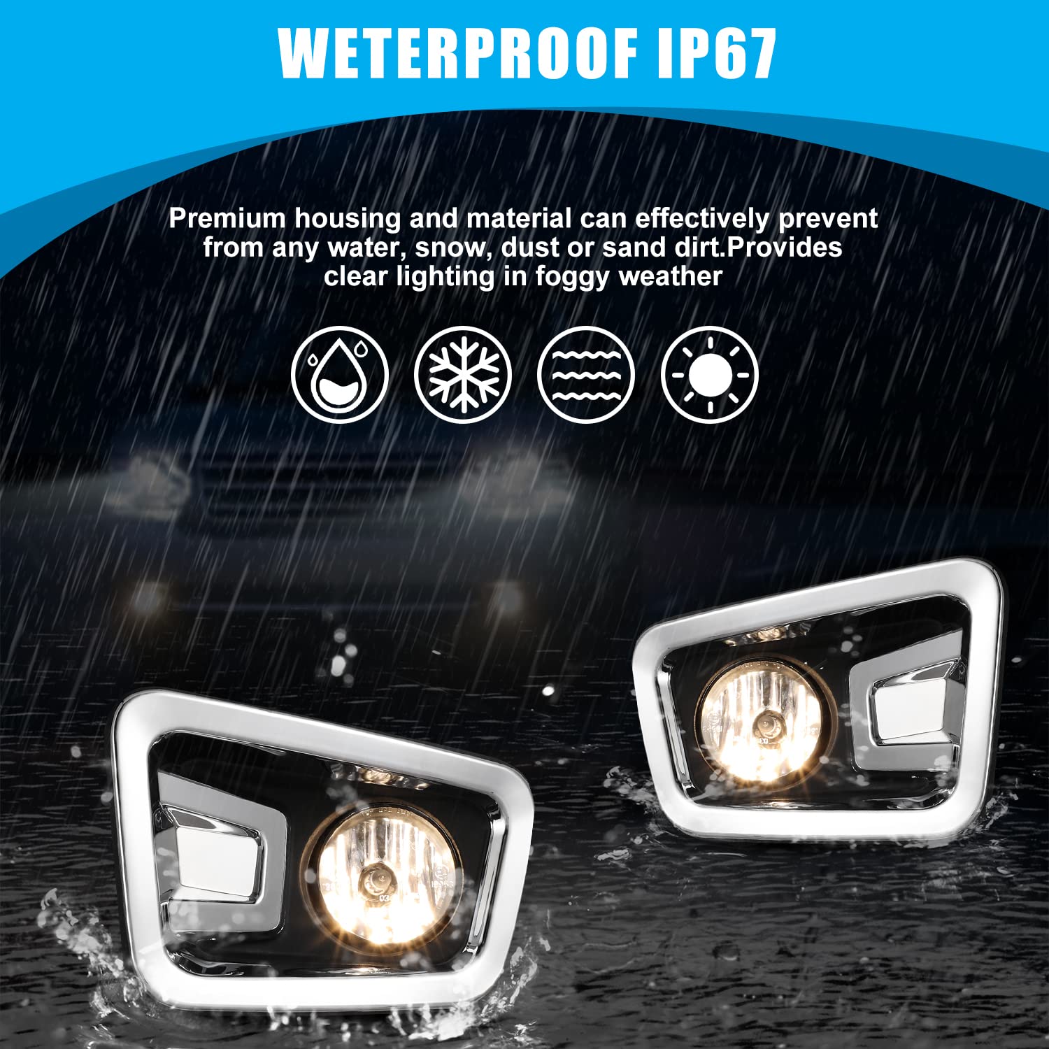 CPW Fog Lights Compatible with [2017-2018 Nissan Titan][2016-2019 Nissan Titan XD] Driving Fog Lights Pair + Wiring + Switch Kit (Clear Lens)