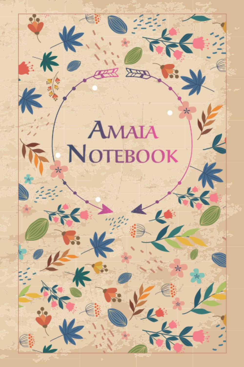 Amaia Notebook: Floral Journal Gift for Amaia, Birthday Diary, 100 Lined pages with Timeline, 6"x9", Matte Finish