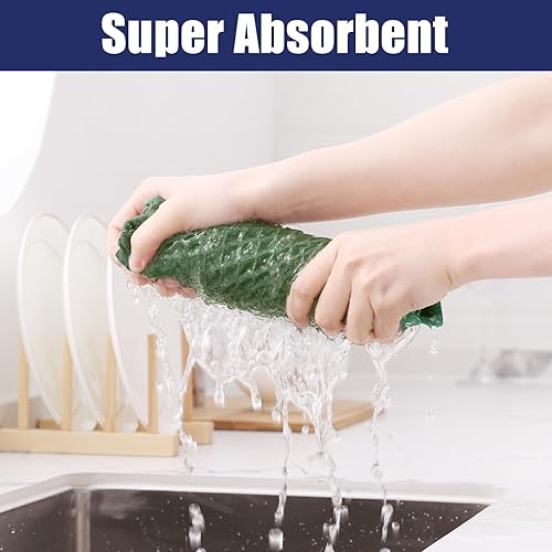 Miniatura 180 de Homaxy Trapos de cocina de microfibra con tejido de gofre, 12 x 12 pulgadas, ultra absorbentes y de color sólido, paños de cocina de secado rápido