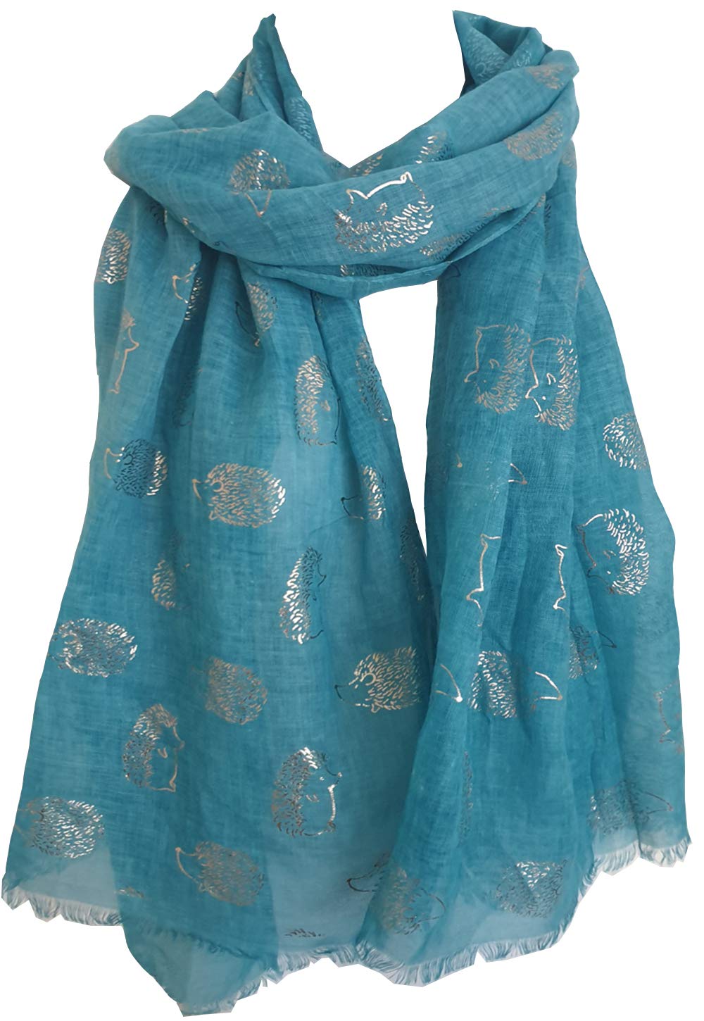 Glamlondon Women's Light Green Hedgehogs Print Scarf (Light Green)(Size:l)