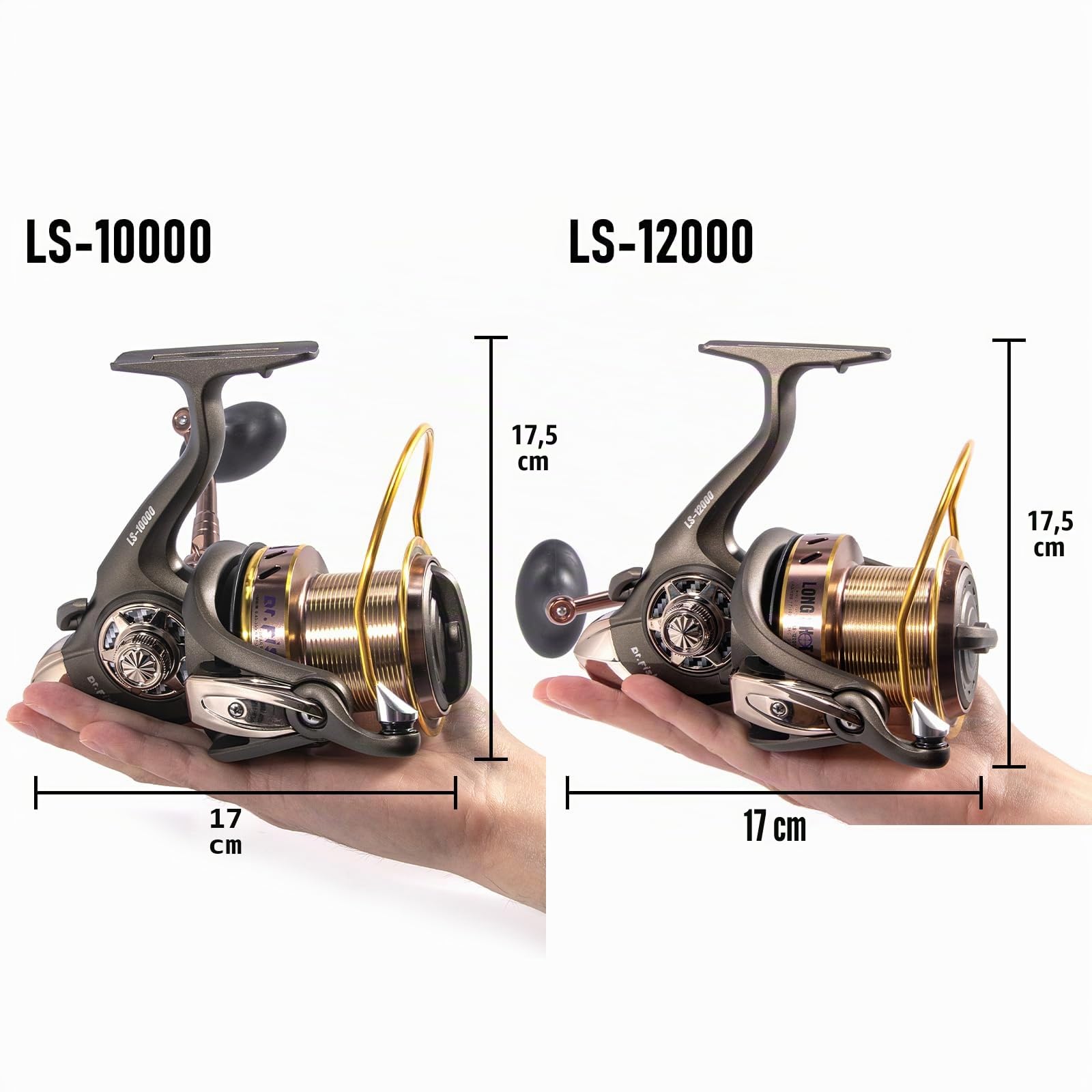Dr. Saltwater Fish 10000/12000 - Carrete de Pesca de Surf Resistente y Largo Alcance Ultra Alta Capacidad en Alta mar 13+1BB