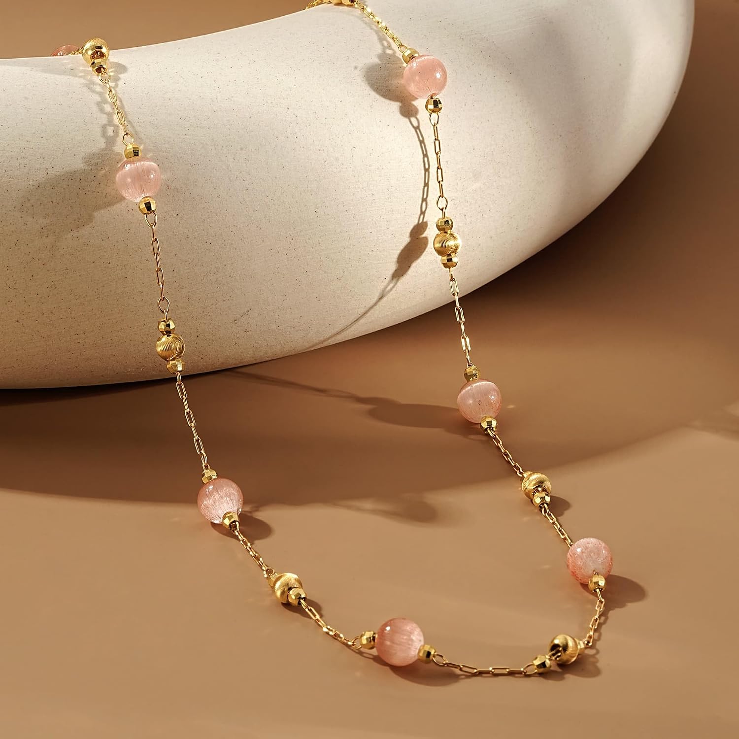 MYEARS Beaded Choker Necklaces for Women 14K Gold Plated Dainty Colorful Beads Charm Choker Summer Boho Western Minimalist Jewelry Gifts image 2