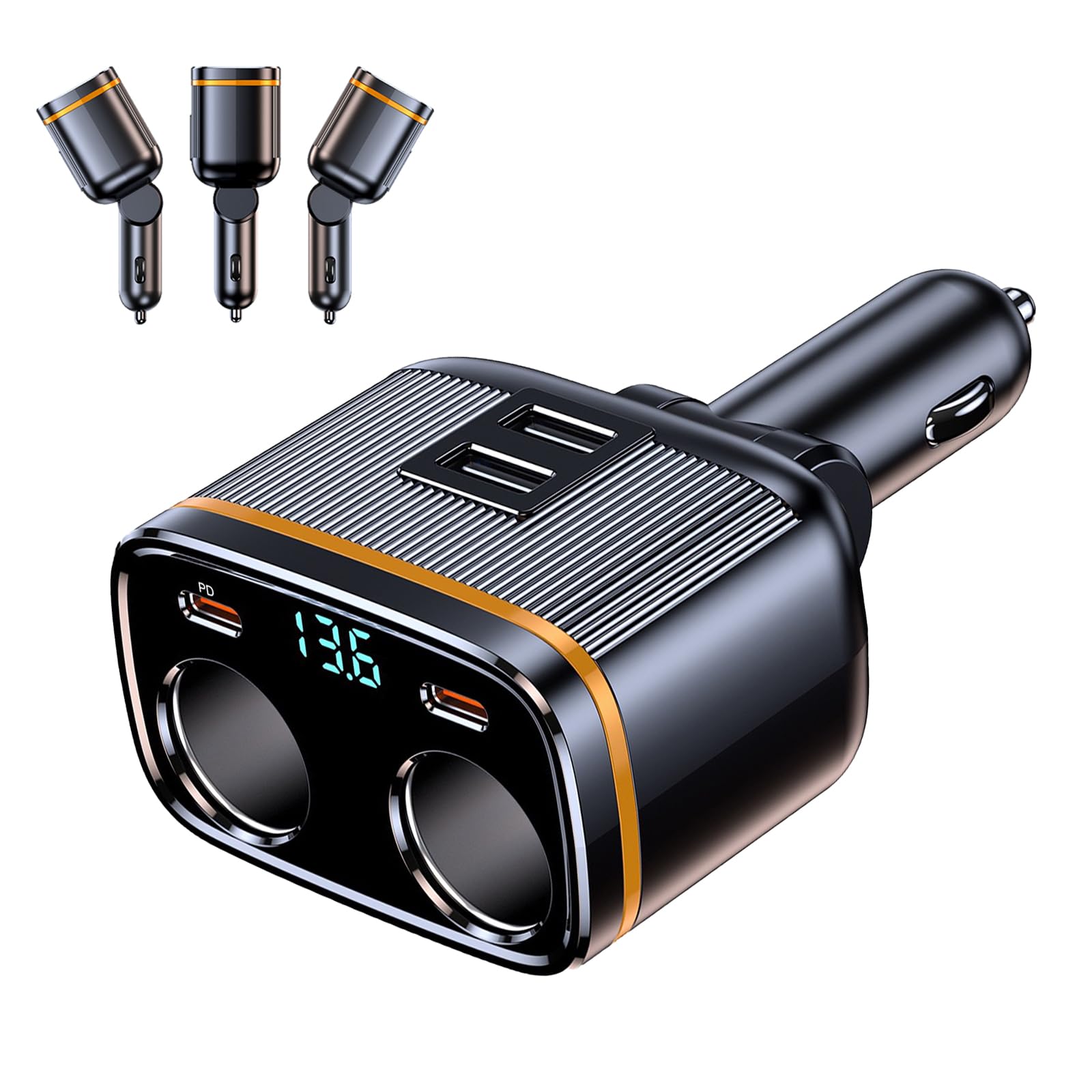 Amazon.co.jp: シガーソケット 6in1増設【145W高速充電】YEEKAATOS車載