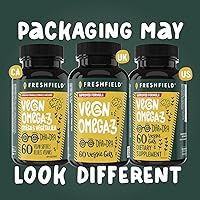 Vista 7 de Freshfield Omega 3 vegano, aceite de algas (algas), empresa libre de aceite de pescado, probado por terceros, sin carragenano, suplemento de DHA