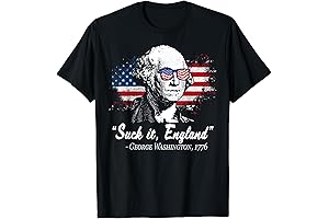 SUCK-IT ENGLAND Funny 4th of July George Washington 1776 T-Shirt