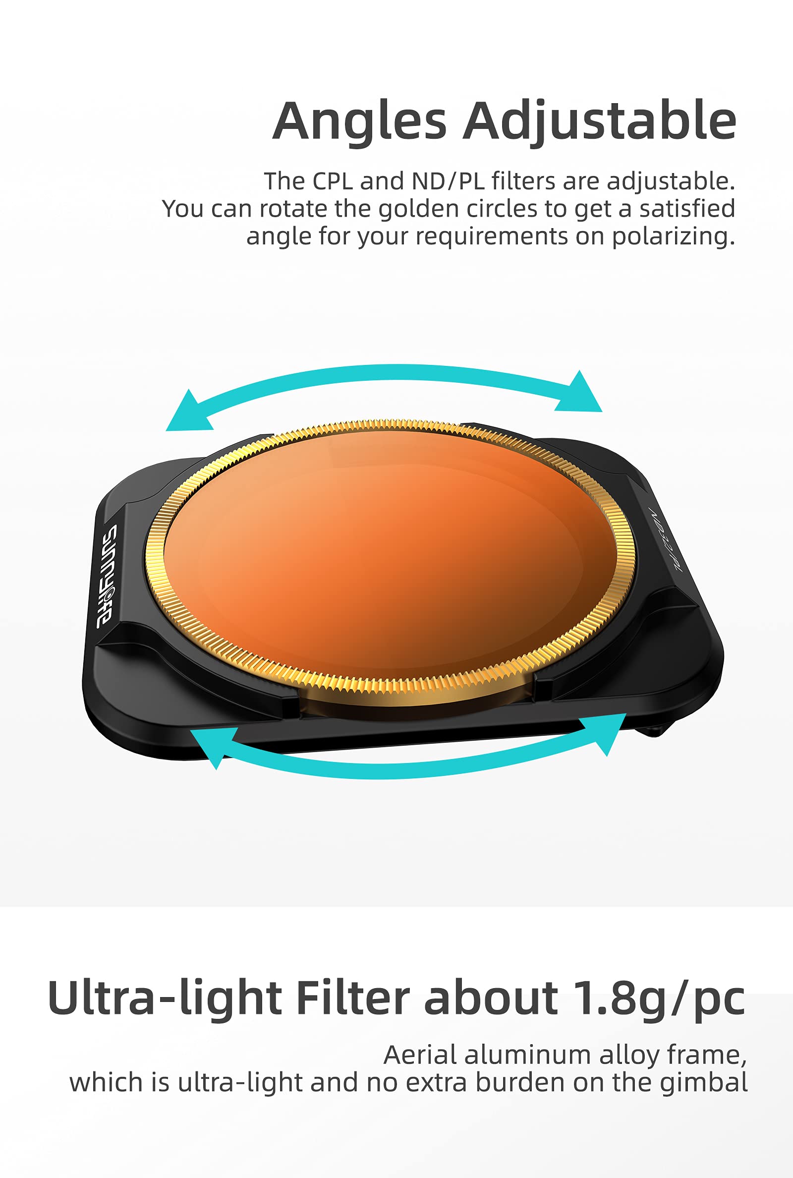 MotuTech - Filtro obiettivo per DJI Air 2S Lens Filter vetro ottico CNC  lega di alluminio protezione accessori (ND16-PL) : Amazon.it: Elettronica