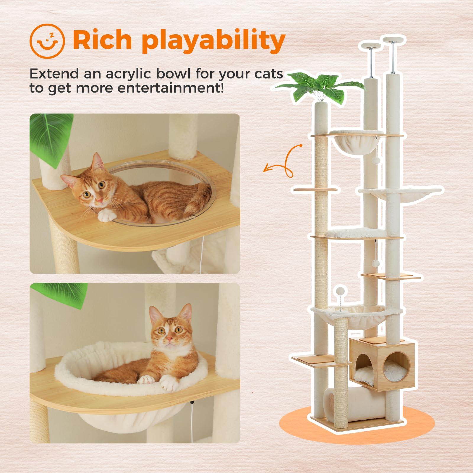 PAWZ Road Amaca per gatti in acrilico trasparente per albero del gatto