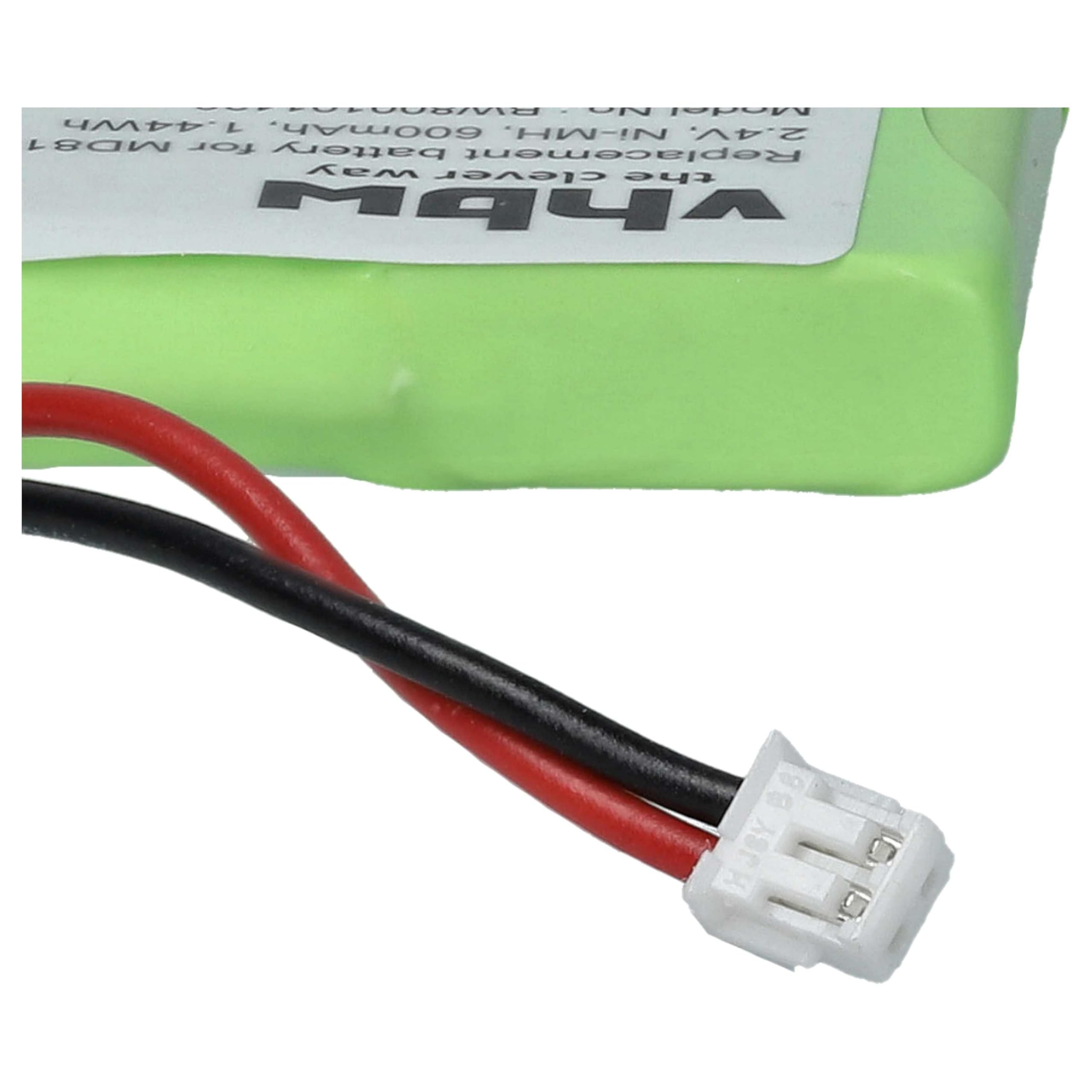 vhbw 10 x akumulator kompatybilny z Xenios ICB010, ACB015, ACB010, ICB015 bezprzewodowy telefon stacjonarny (600 mAh, 2,4 V, NiMH)