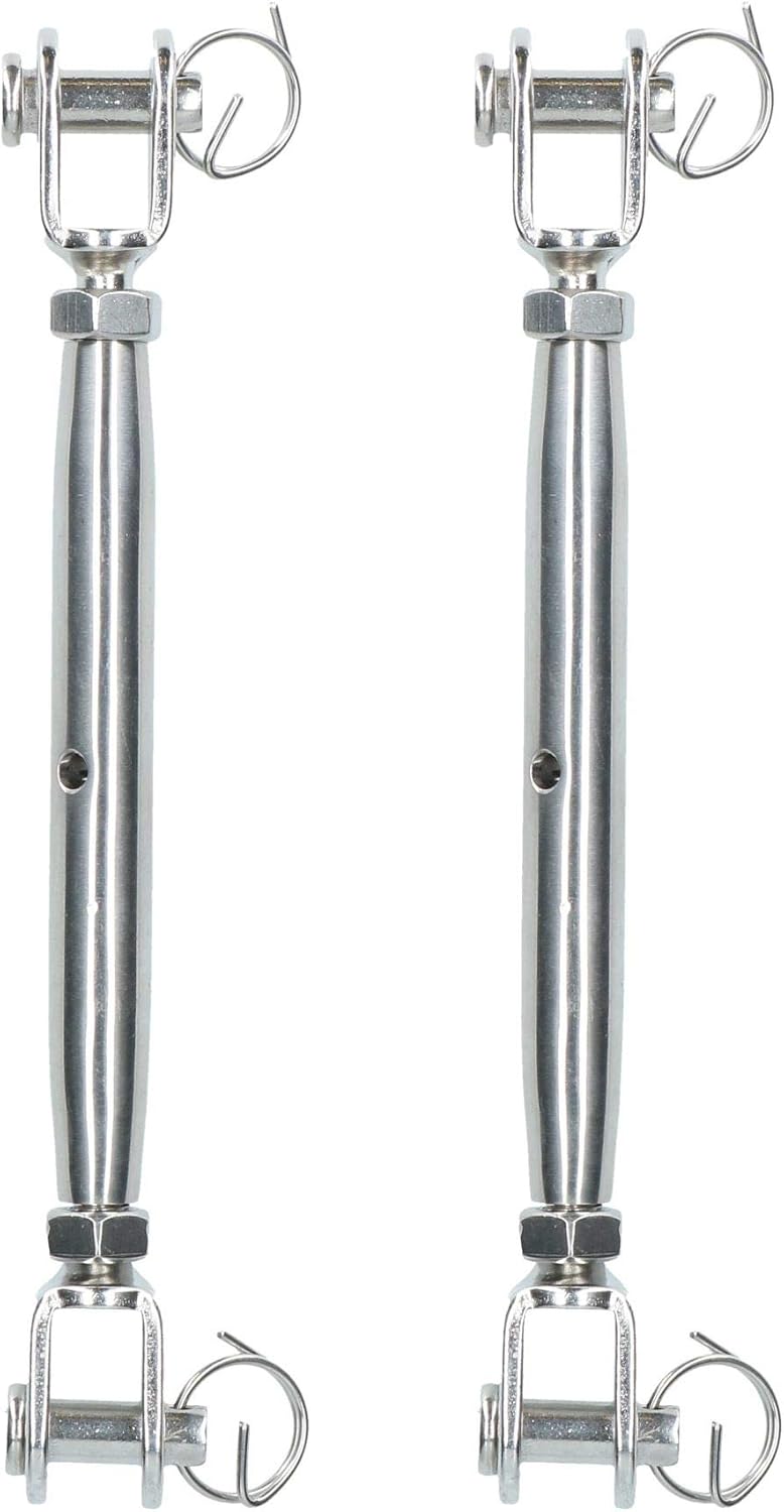 Rigging Screw 8mm Jaw to Jaw Turnbuckle Straining Marine Stainless 2 Pack