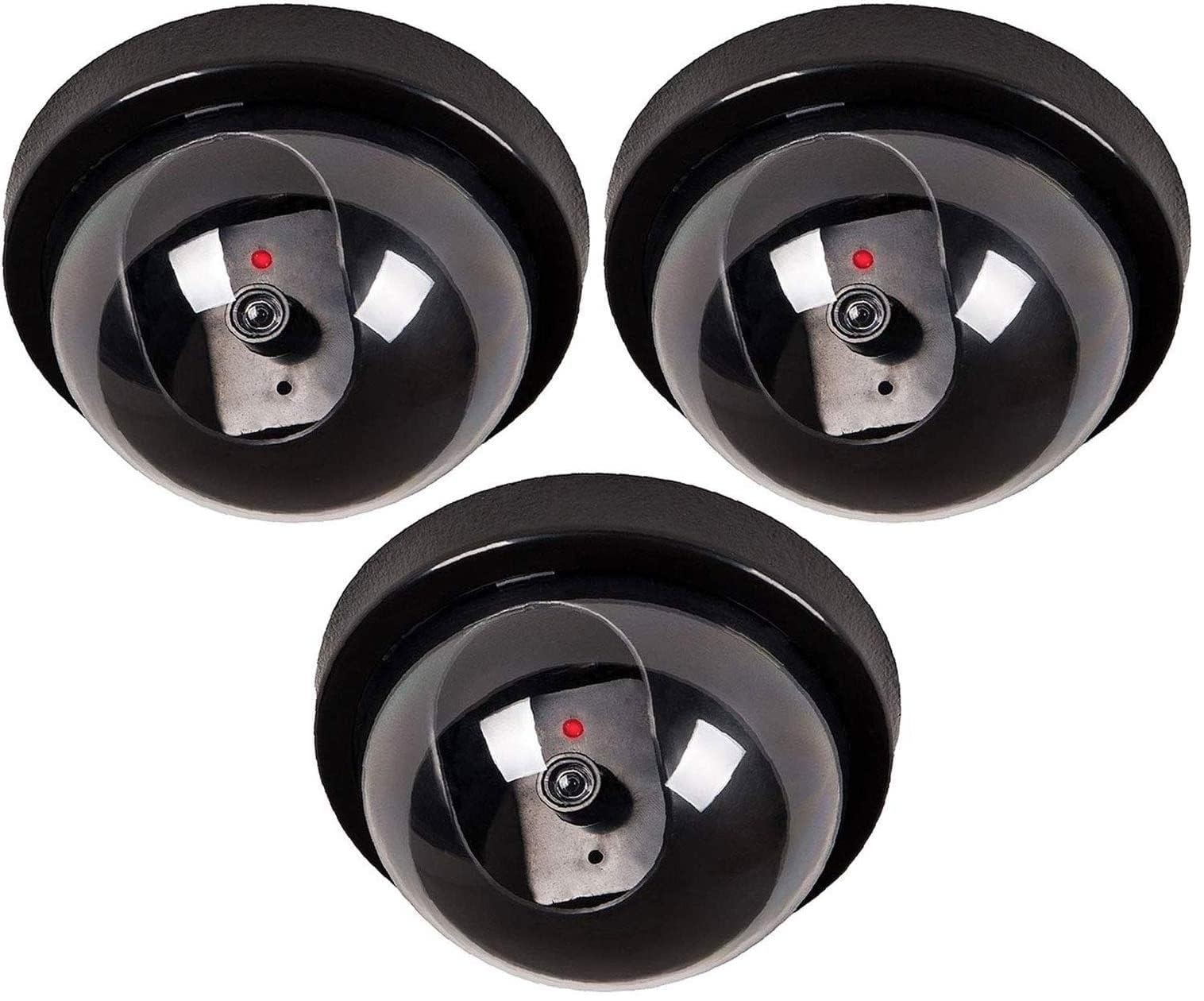 Dummy Fake Security CCTV Dome Camera Simulation Monitor with LED Flashing Light, Outdoor and Indoor Use for Homes & Business (Pack of 3)-image-25