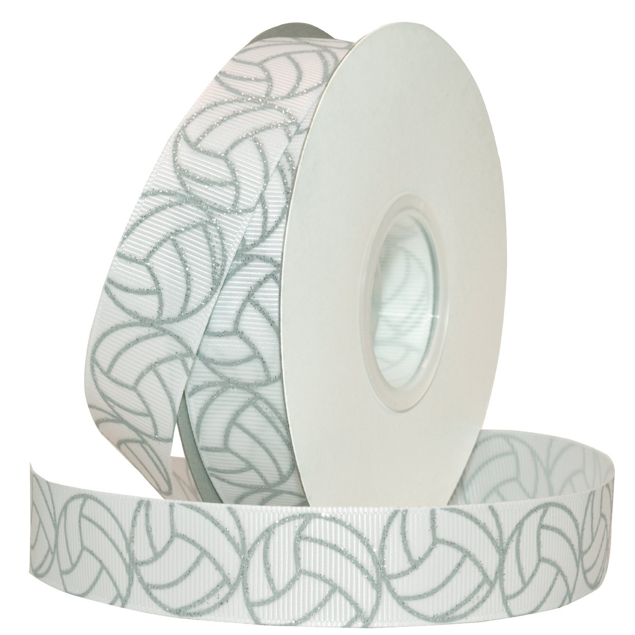 Ruban paillettes de volley-ball Morex Ribbon en gros grain argenté de haute finition