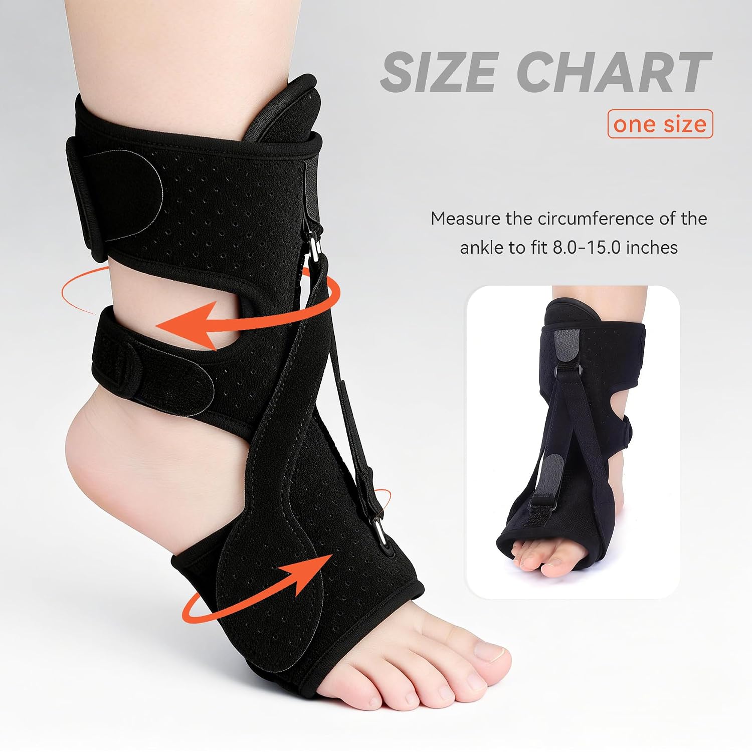 Upgrade Plantar Fasciitis Night Splint and Brace,plantar fasciitis relief with Soft Memory Foam Pad,achilles tendonitis brace for Women & Men,with Massage Ball for Tension Relief,Arch Pain, Heel Spur, Foot-drop and Achilles Tendonitis (Black)