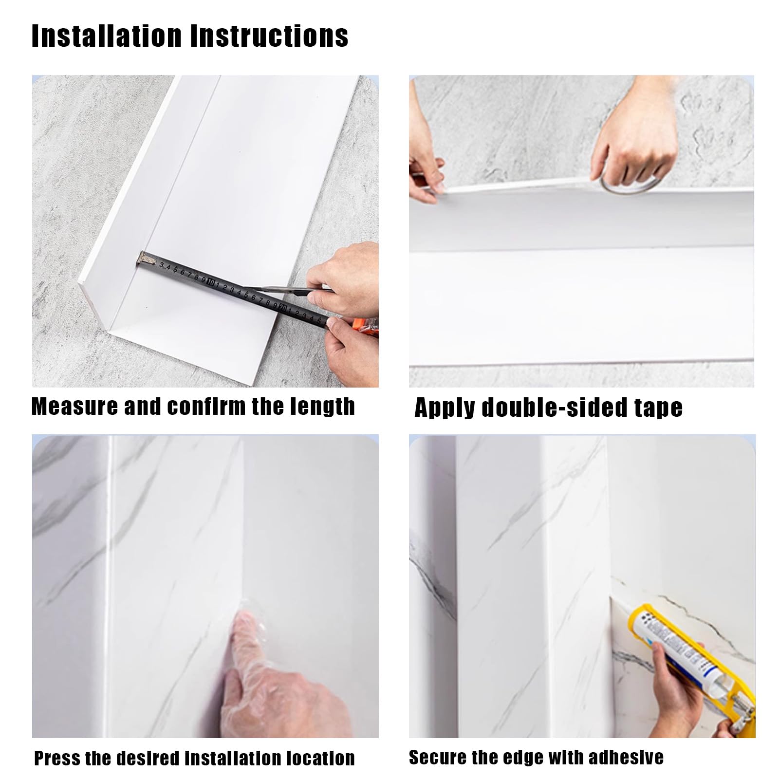 Copertura per tubi a forma di U, kit di recinzione per tubi, canalina per tubo da parete, nasconditore per tubazioni per interni, bagno, 90 x 15 x 15 cm
