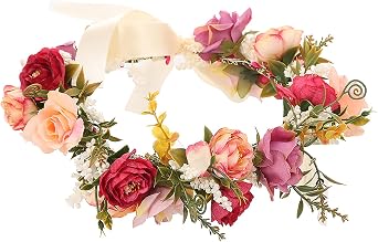 Faylay Hawaiian Flower Crown Boho Headband Maternity/Bridal Flower Crown Wedding Floral Hair Wreath
