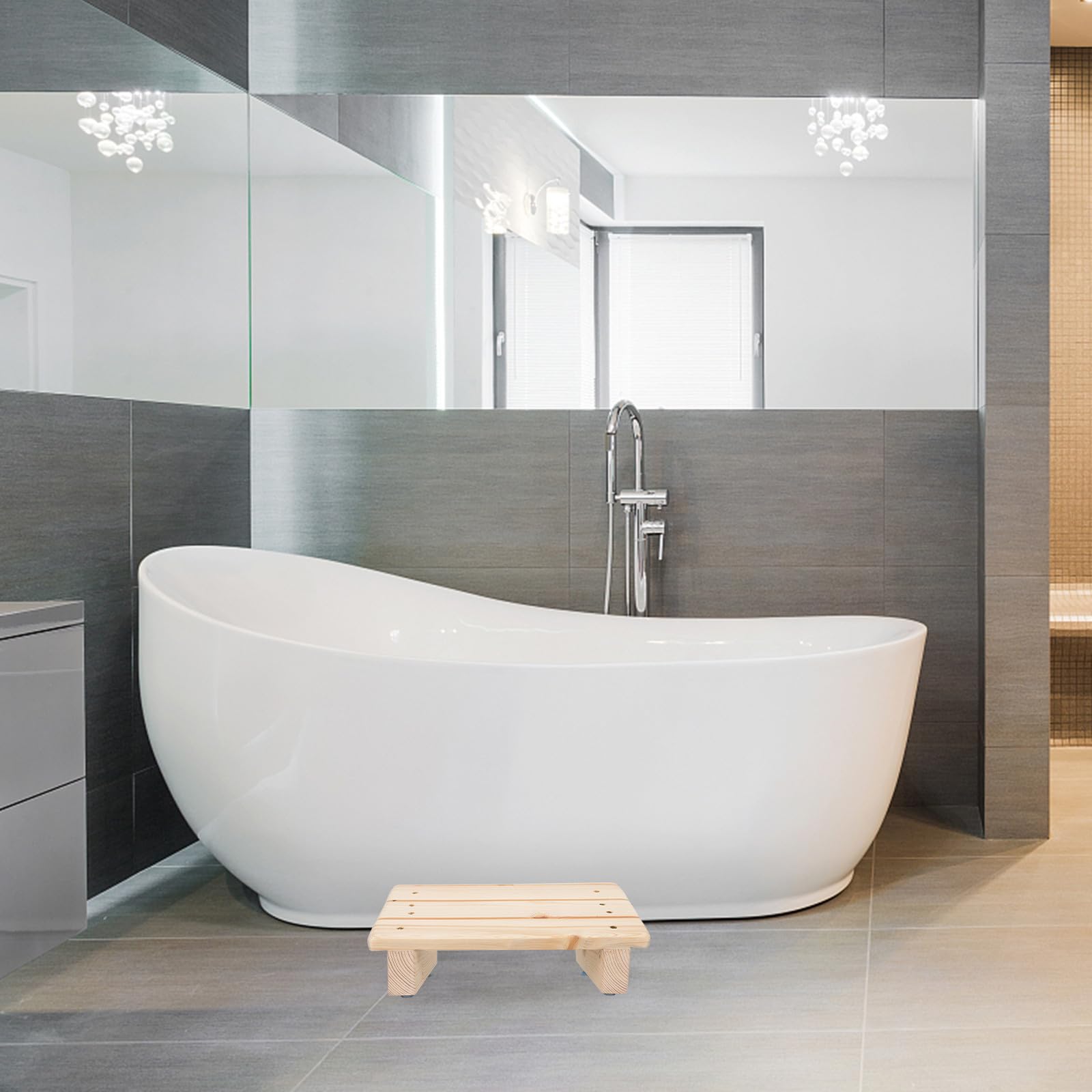 Healvian Poggiapiedi in Legno per Migliorare la Postura Design Inclinato e Salvaspazio per Ufficio e Casa Sotto la Scrivania
