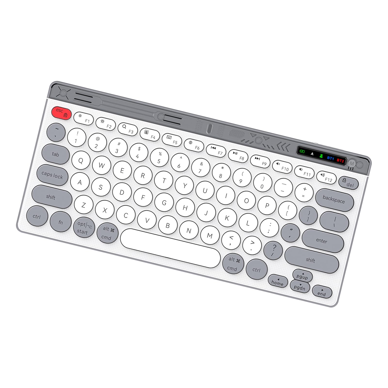 Fockety Kabellose Tastatur, 11,69 X 5,51 X 0,7 Zoll, 13,05 Unzen (White)