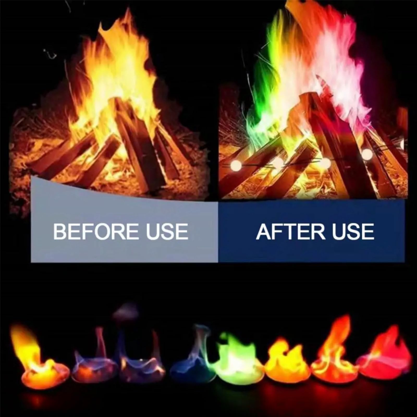 5PCS Magical Flames,Colour Changing Fire Powder,Campfire Co-lor Chang-ing Powder,Long-Lasting Fi-re Colour Changing Pow-der,Co-lour Ch-anging Fire Sachets,Magic Fire Dust - Image 2