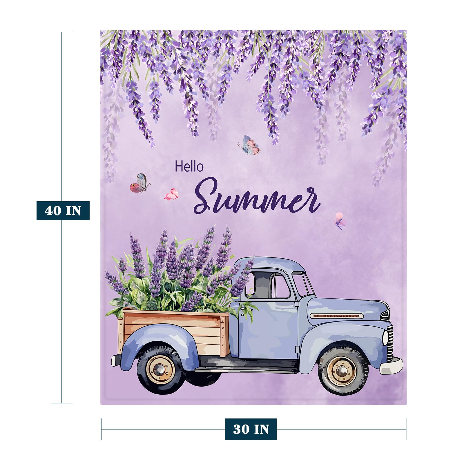 YeeJu Spring Summer Throw Blanket Baby Small Farmhouse Summer Theme Floral Throw Blanket for Toddler Swaddle Crib Soft Fuzzy Plush Fleece Blanket Purple Lavender Flower Decorative Blanket 30x40