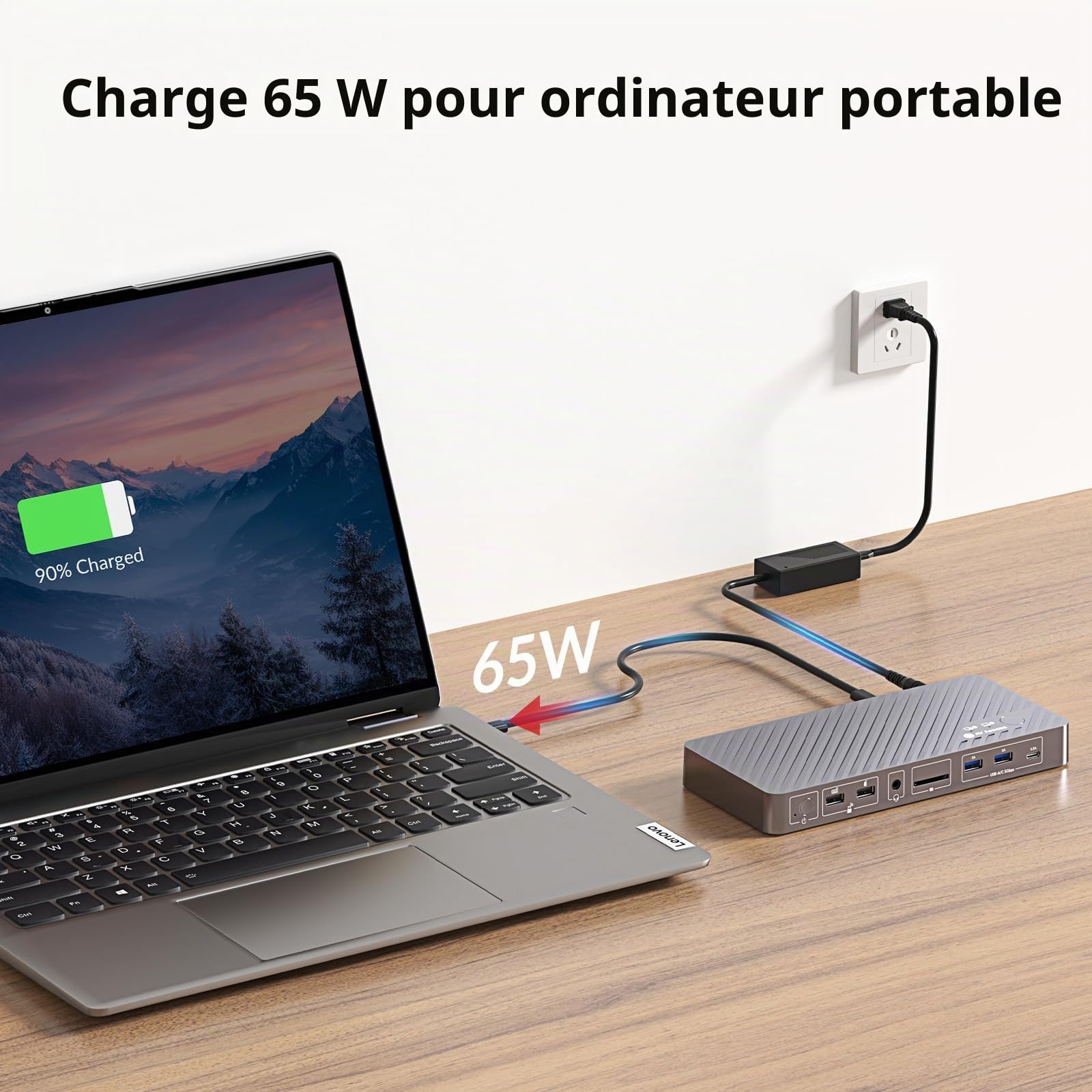 AV Access Station d'Accueil Double Écran pour PC Portable & Bureau, Commutateur KVM 2 Moniteurs 2 PCs avec Ethernet, EDID, 4K@60Hz, 4xUSB-A, 1xUSB-C, Alimentation pour PC Portable, Audio, SD