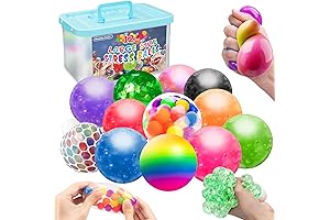 12-Pack Stress Ball Kit for Stress Relief: Squishies Ball Toys Pack for Kids & Adults