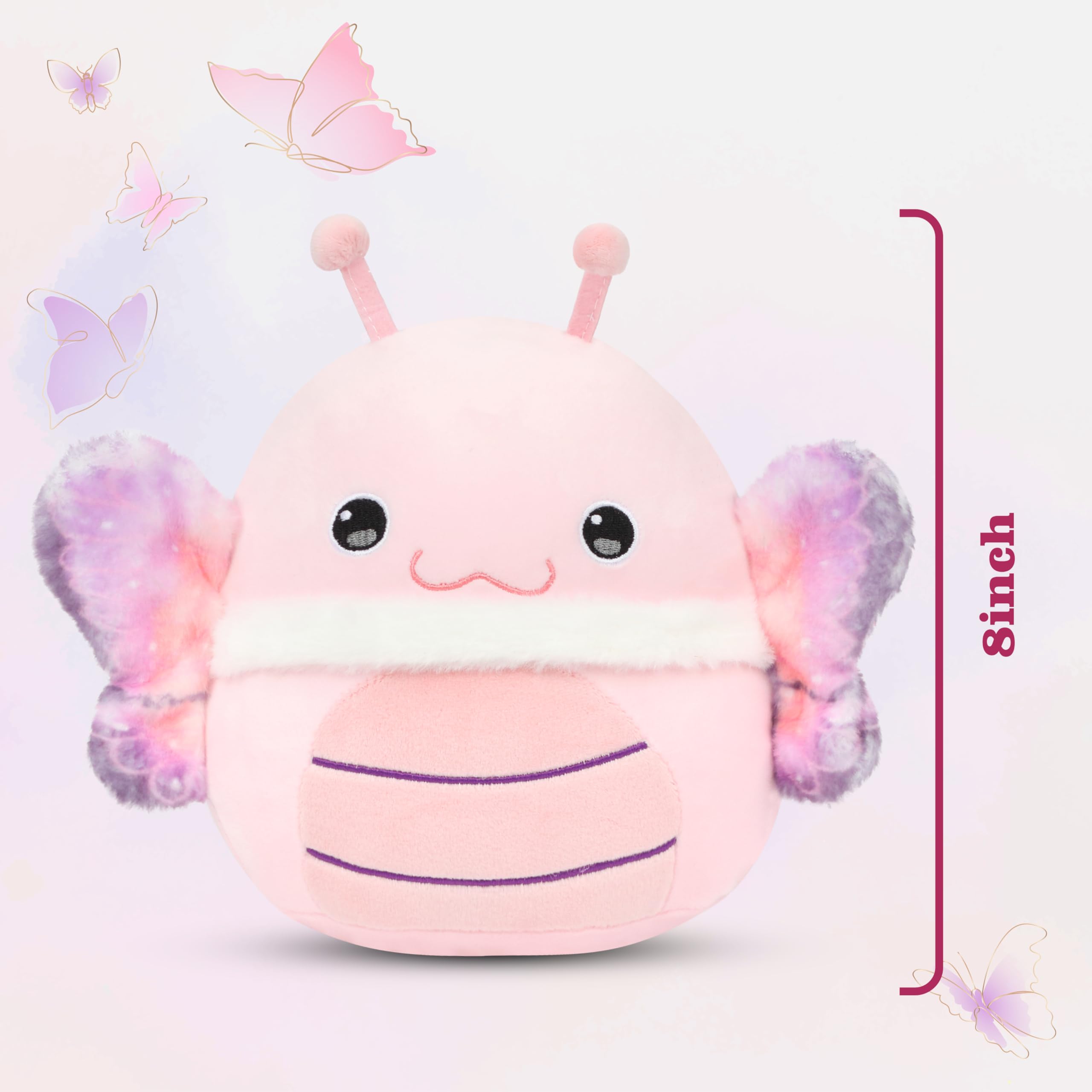 Easfan Pink Butterfly Plush Pillow Soft Plush Toy Cute Stuffed Animal Fluffy Nap Pillow for Kids,Home Decor,Birthday Festival Gifts for Girls,Kids,Toddlers