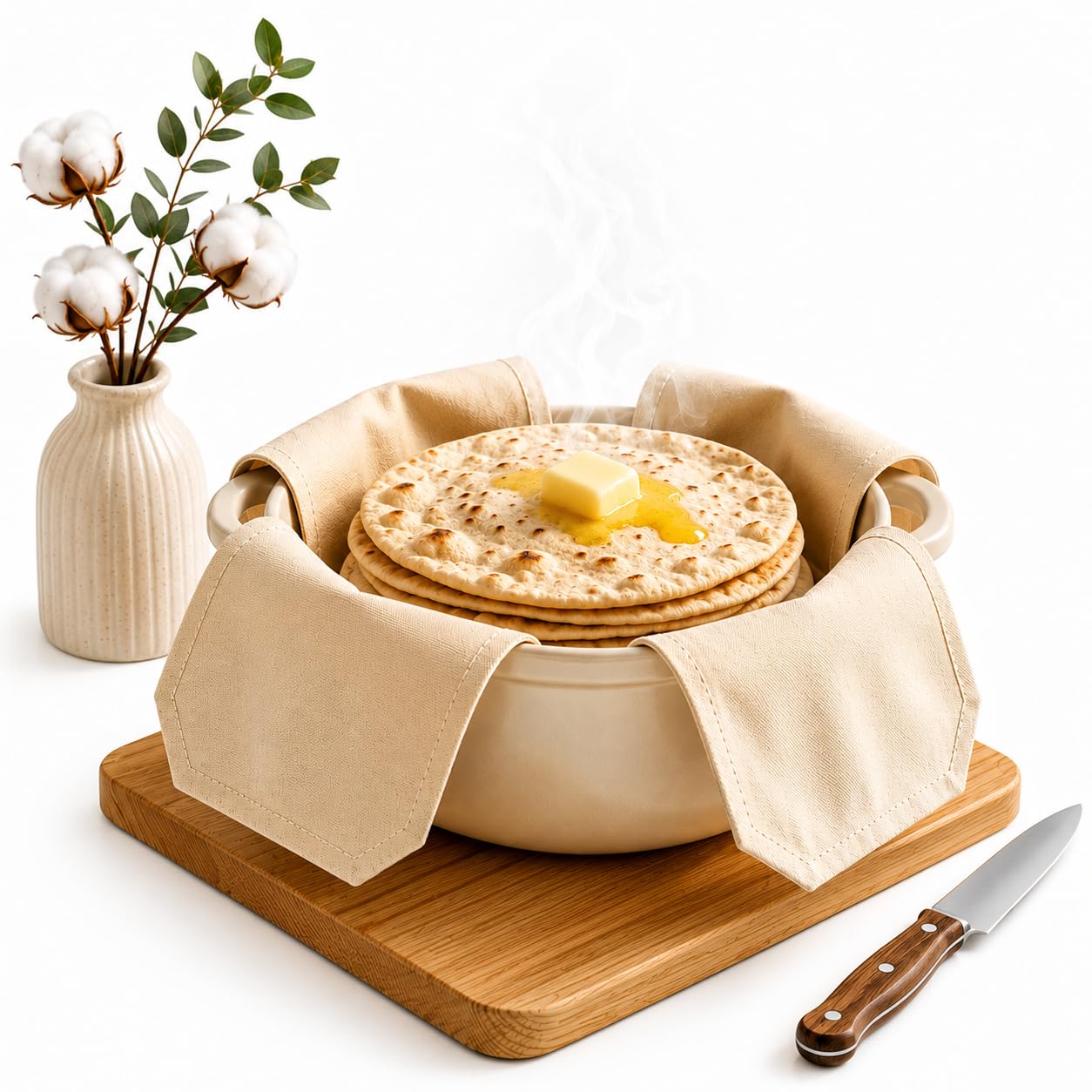 Cotton Roti Cover Cloth Wrap for Casserole Pack of 1 | Double Layer Cloth for Roti Wrapping | Reusable Kitchen Cloth for Hot Case, Tiffin & Chapati-image-46