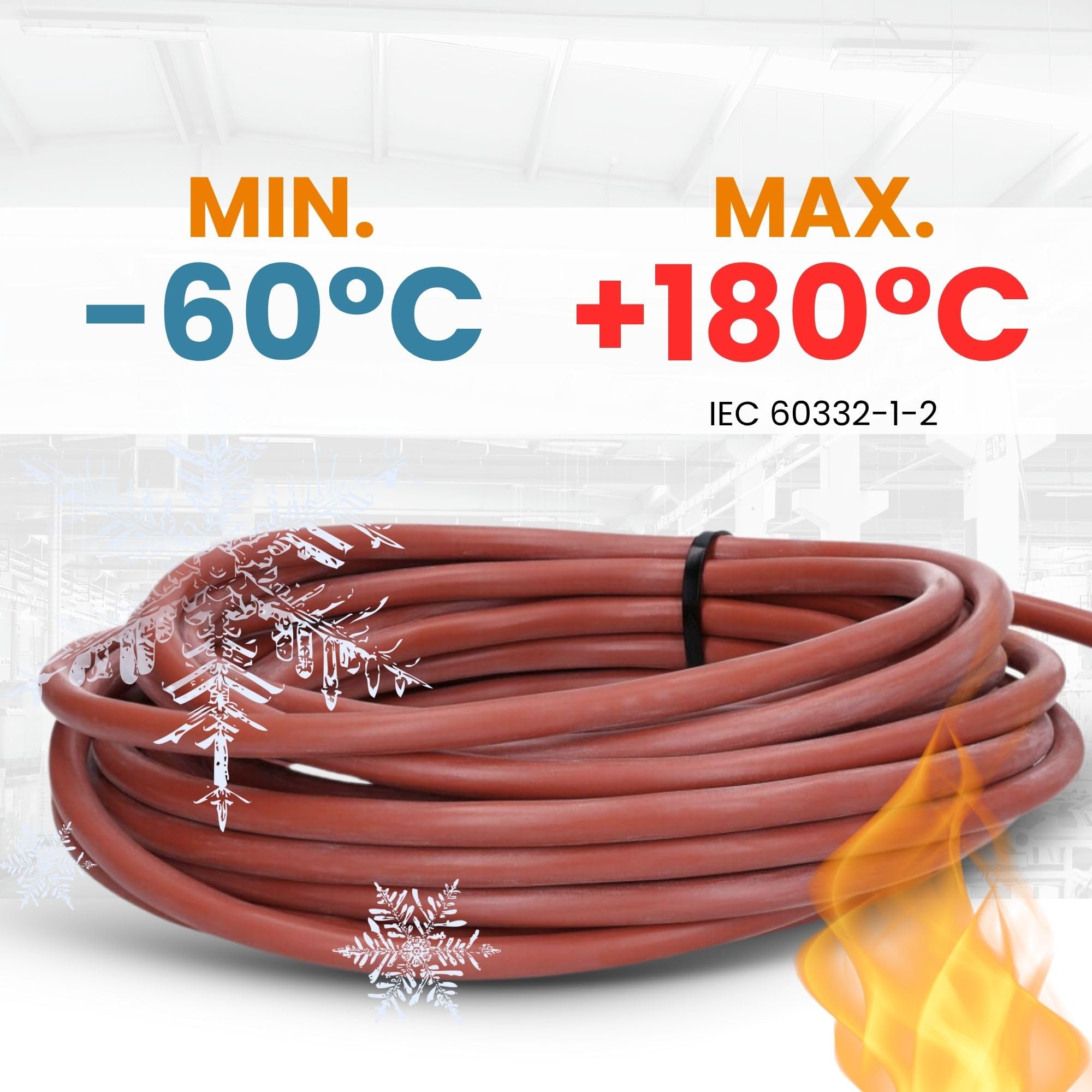 Lapp Kabel 0046020 Cavo Multicore Unscreened, 3 Core, 14 AWG, 2.5 mm² | Resistente a alte temperature, conduttore in rame e silicone rosso, diametro 9.7 mm, bobina al metro, tensione 500 V