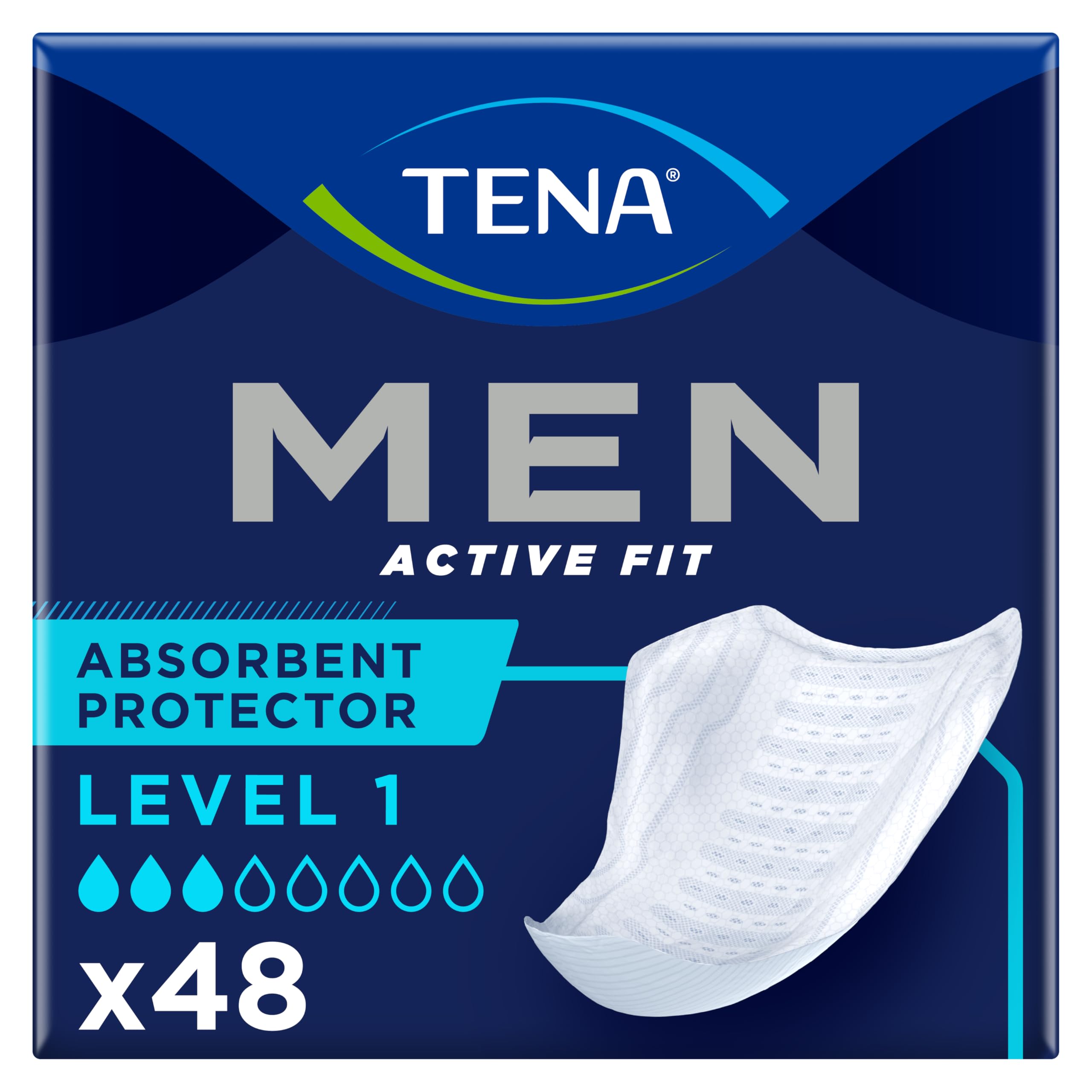 Tena for Men Level 1 Incontinence Pads for Men - 2 Packs of 24