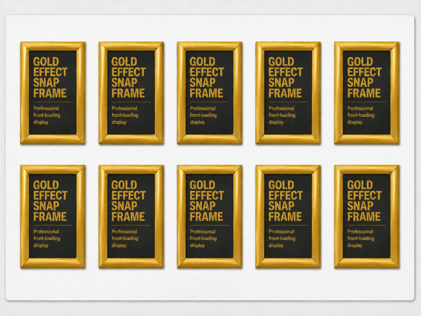 Deflecto 10 Pack of A4 Snap Frame with a 25mm profile- GOLD