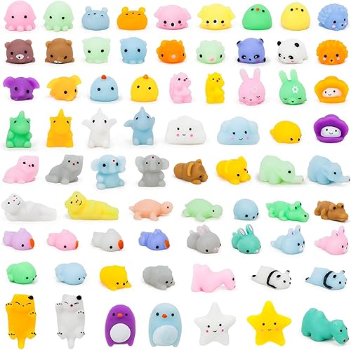 Miniatura 2 de 72 juguetes esponjosos y 130 borradores de animales para niños, mascotas de escritorio para aula, regalos de fiesta de Navidad, regalo de