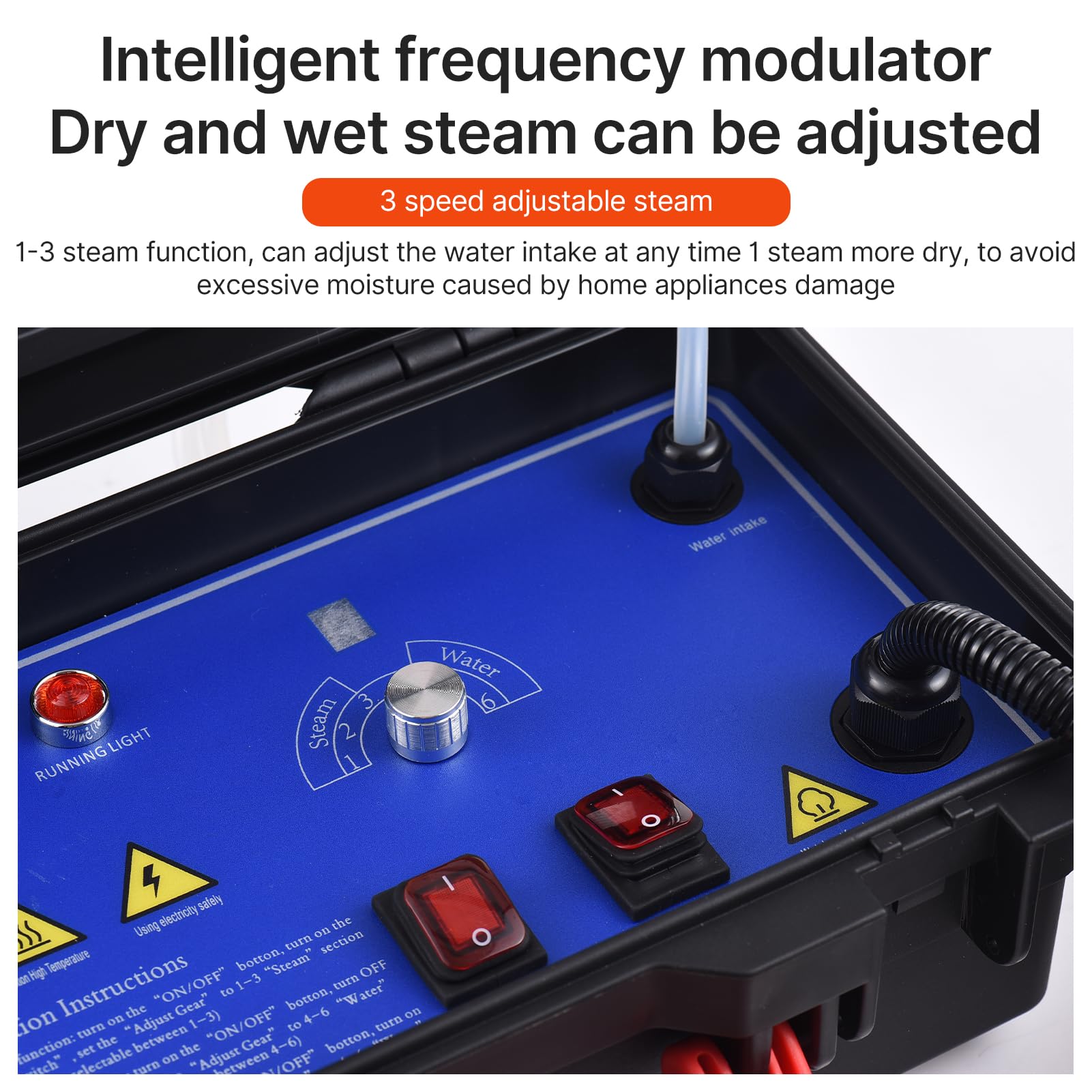 Commercial Steam Cleaner with Voice Broadcast, 3 Gears Adjustable Pressurized Steam Cleaner with Mini Flashlight Brushes Extension Nozzle for Kitchen Stove Air Conditioner (US