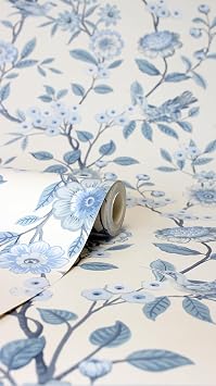 Fine Decor FD43447 Eleanor Floral Wallpaper, Blue