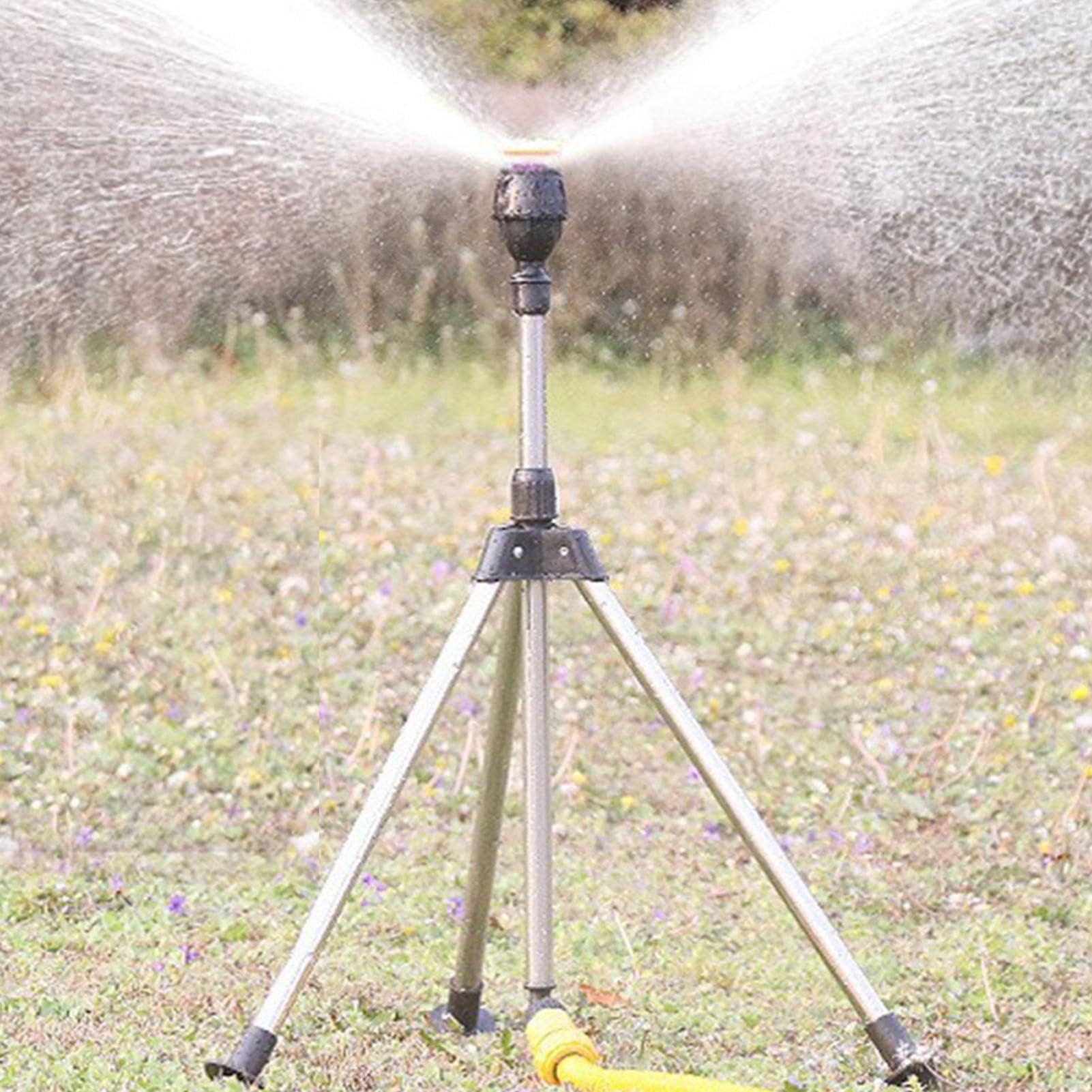 Arroseur sur trépied, trépied d'arroseur | Arroseur sur pied avec grande portée – Arroseur d'eau télescopique avec base en métal, système d'irrigation de jardin à 360 degrés pour pelouse