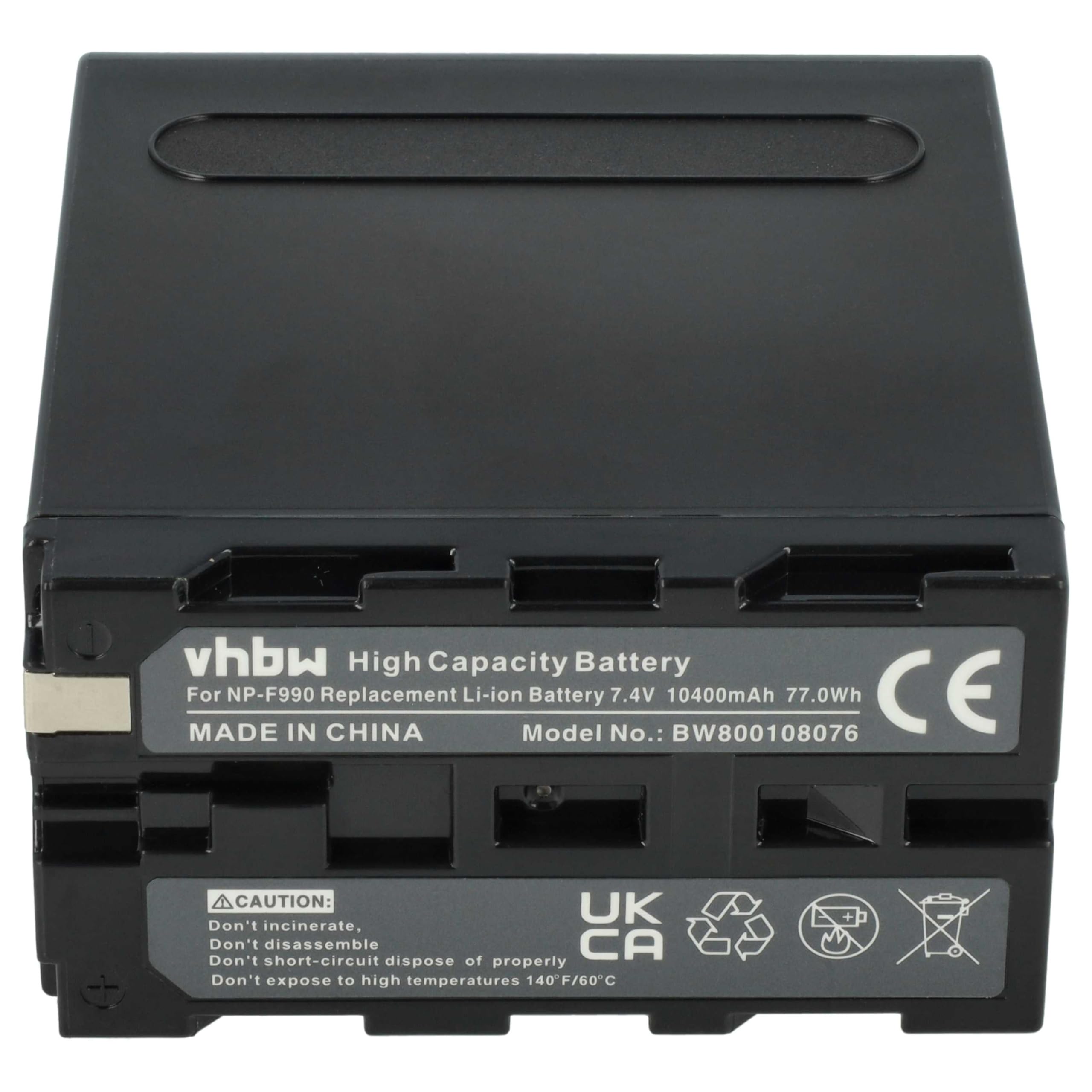 Vhbw Batteria Compatibile Per Aputure AMARAN ALH198 | 10400mAh 7,4V Li-Ion | Sostituisce NP-F750, F970, F550 E Molti | Con Indicatore LED - 5