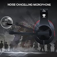 Vista 6 de Auriculares para juegos de PS5 PS4 Xbox PC auriculares para niños con micrófono para suministros escolares auriculares de juegos con cable