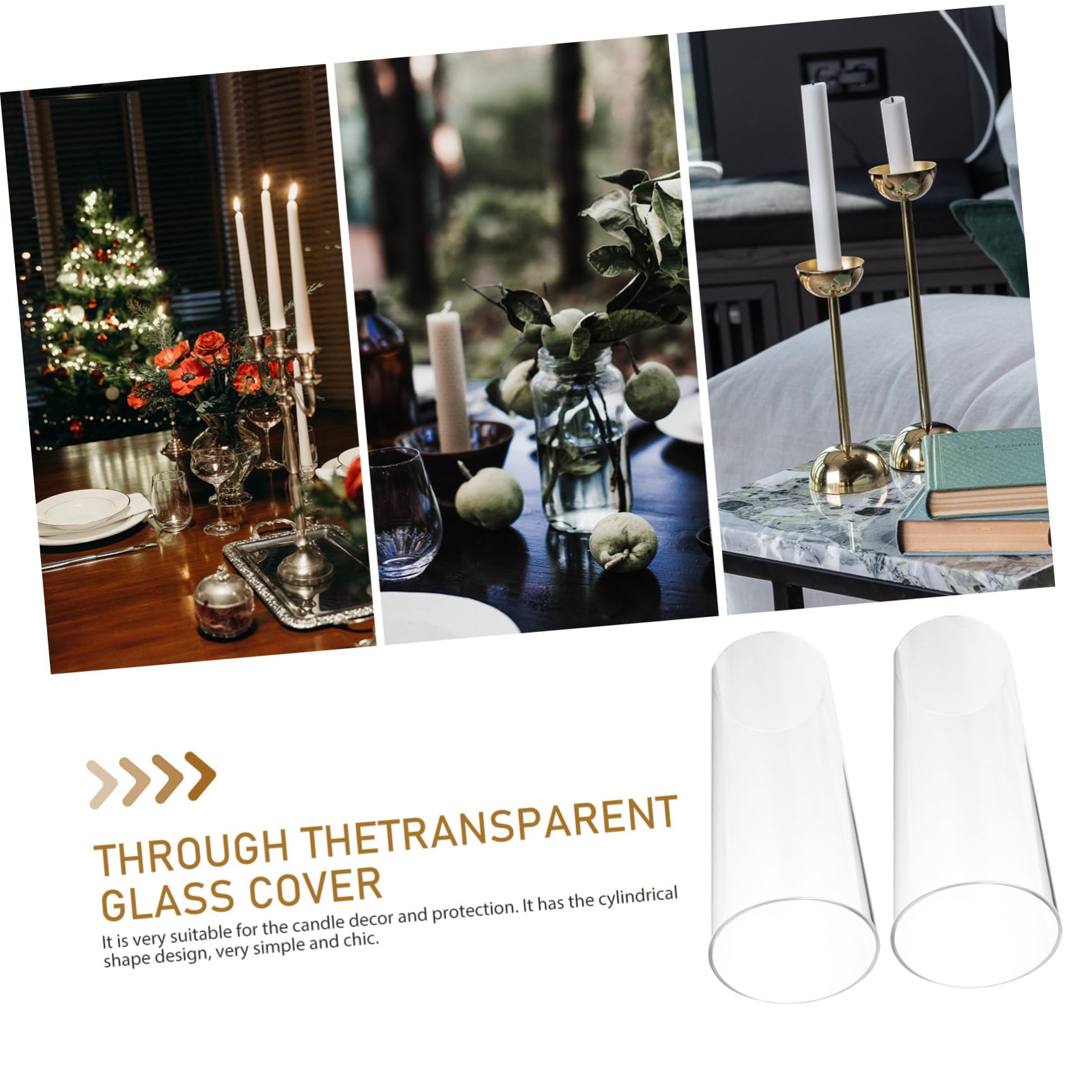 GLEAVI Coperchio Candela Antivento 4 Pezzi in Vetro Borosilicato Trasparente per Decorazioni per Candele e Piccoli Decori, Uso Fai da Te