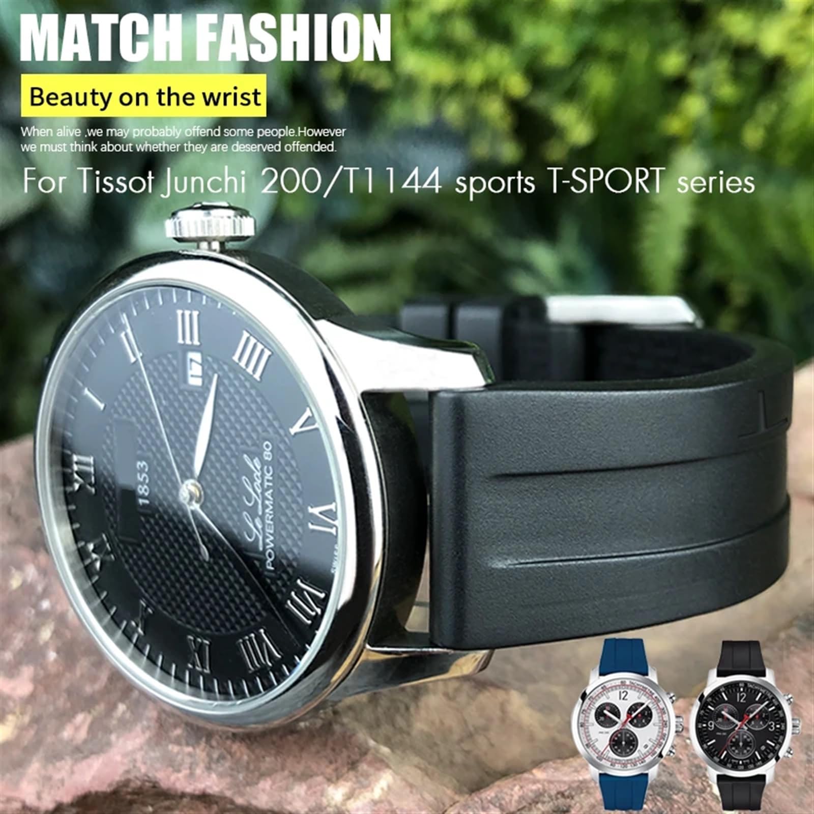 Correa de reloj de 19 mm y 20 mm para Tissot T114417 T114, correa de silicona de goma suave, cierre de mariposa, pulseras deportivas impermeables