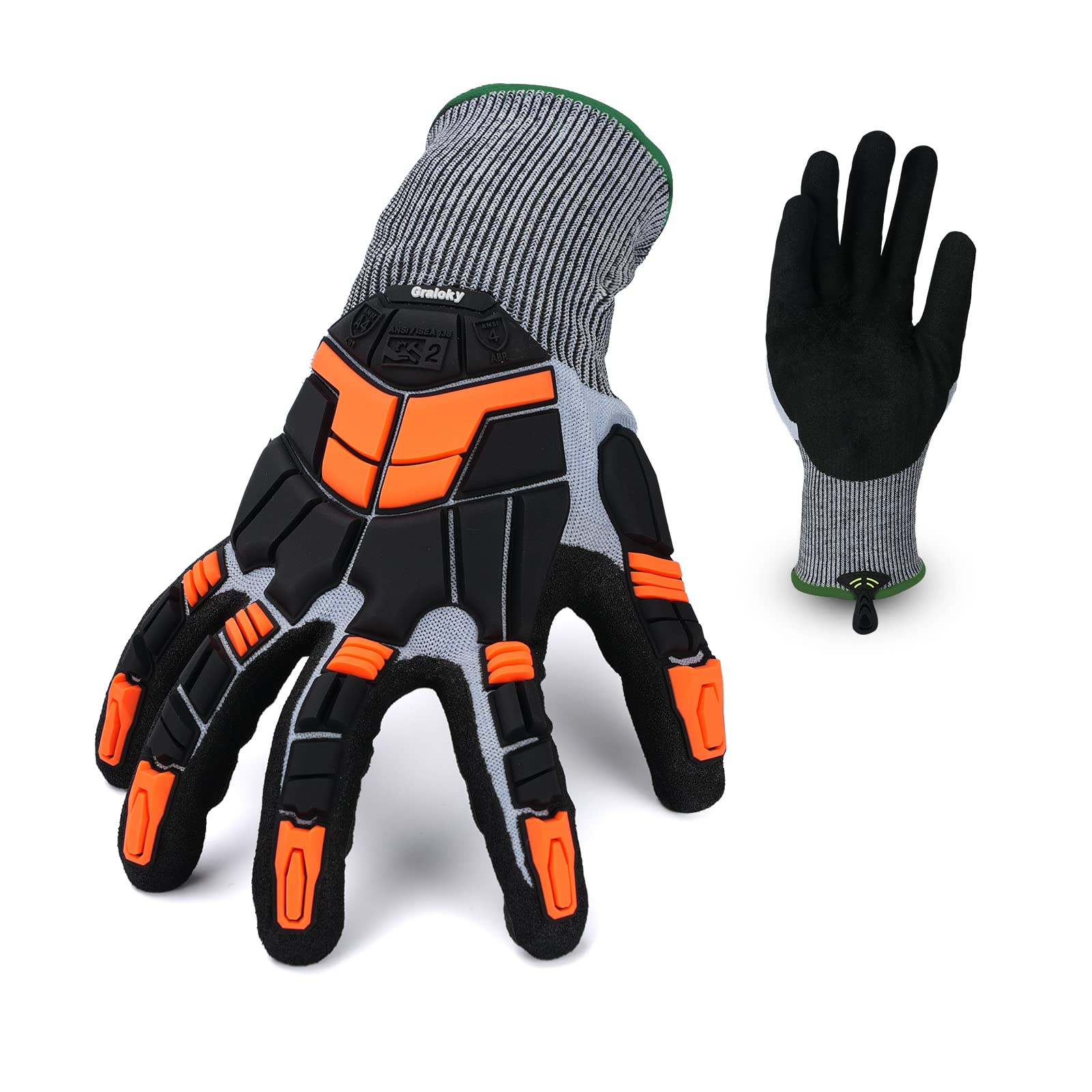 Guantes de trabajo de seguridad con protección contra golpes para hombre y mujer, pantalla táctil, antideslizantes, TPR, guantes robustos con mango de nitrilo, guantes resistentes a cortes