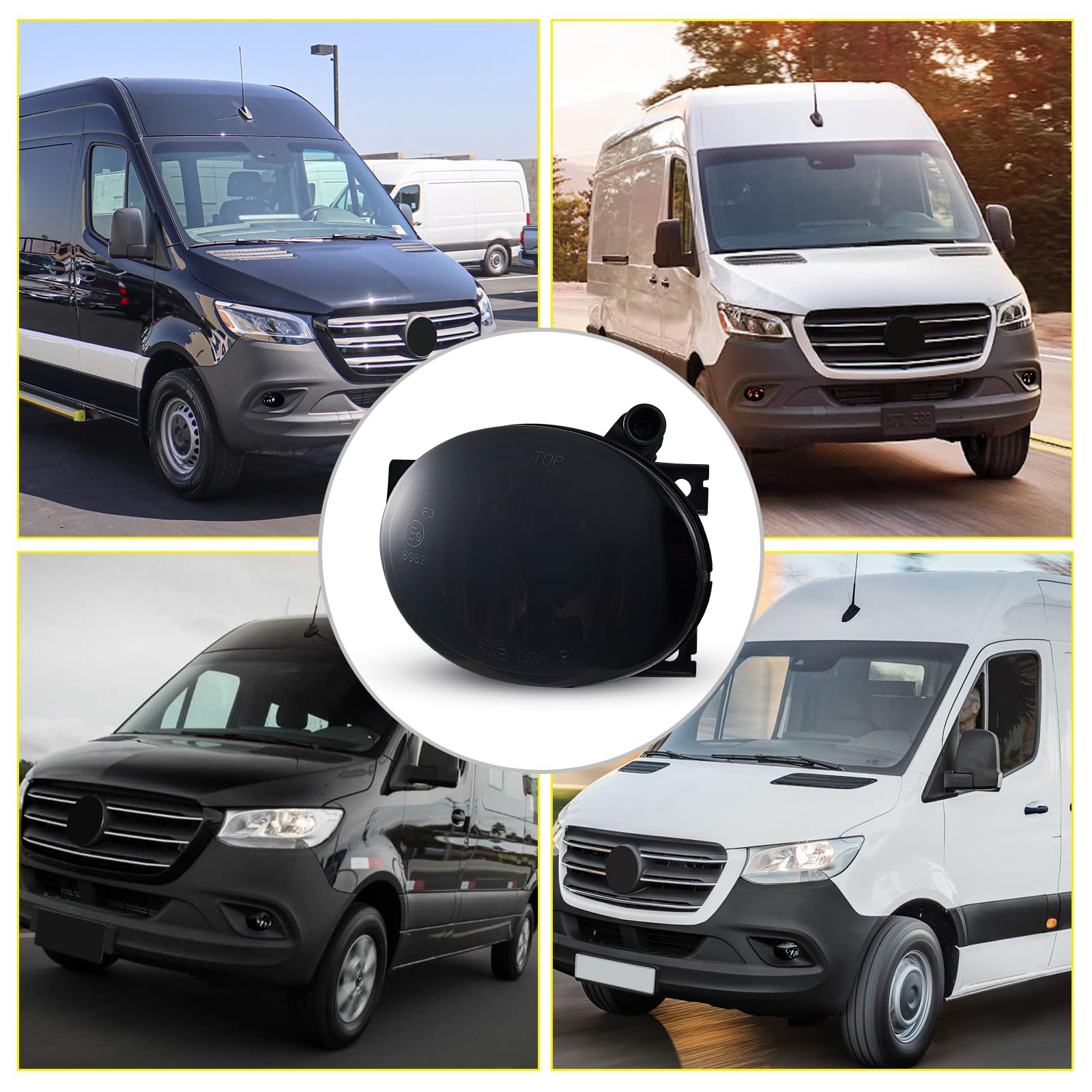 AutoBeeDen Fog Lights Pair For Mercedes Sprinter 2019-2022 - Clear Lens, H11 Halogen, PBT Housing