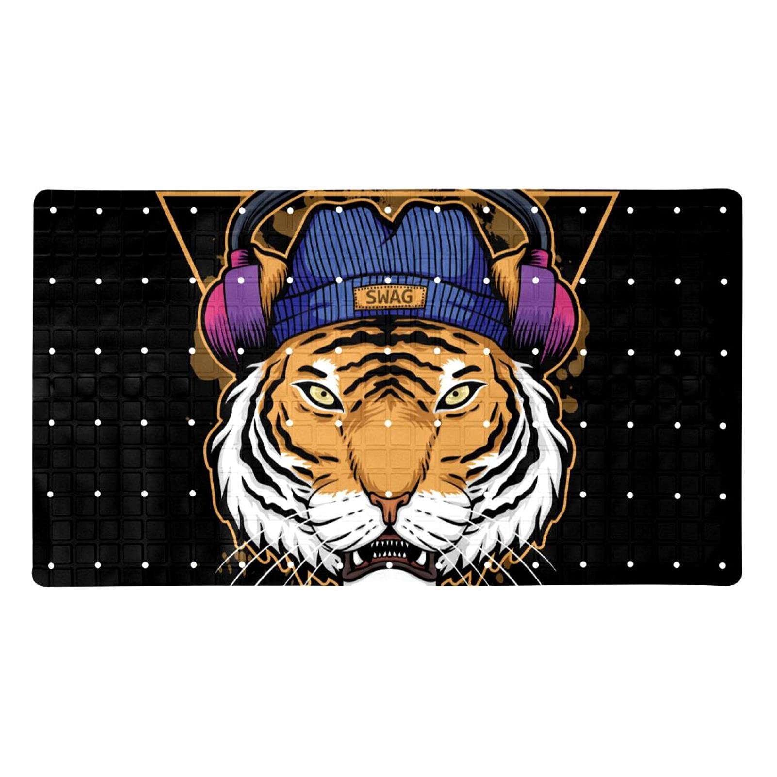 Tapis de bain tigre antidérapant avec ventouses 40x70 cm pour douche
