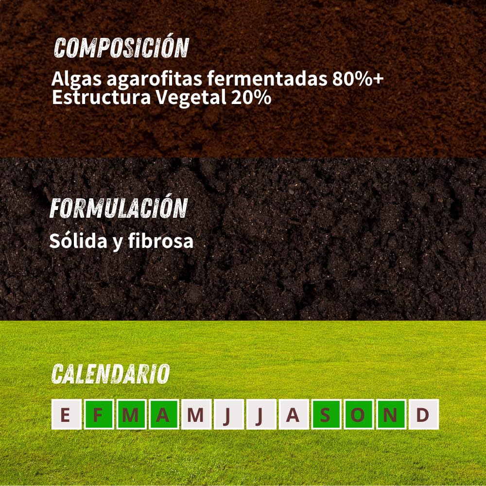 VITHAL Humus De Algas Bokashi 20 L - Compost 100% Vegetal Para Mejorar El Crecimiento Vegetativo, Prolonga La Floración Y Formación De Frutos, Apto Para Agricultura Ecológica