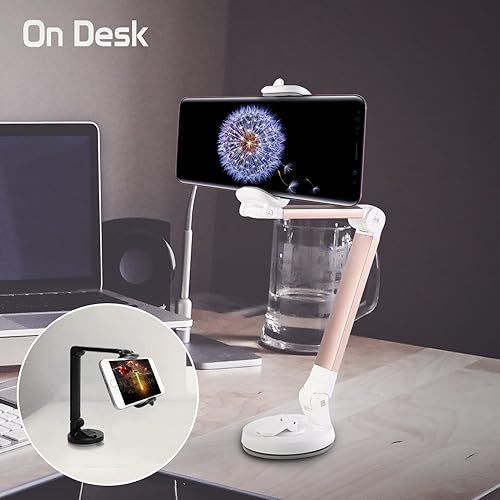 Miniatura 3 de Cellet Soporte de teléfono para automóvil - Soporte para parabrisas y tablero, fuerte succión, plegable (blanco)