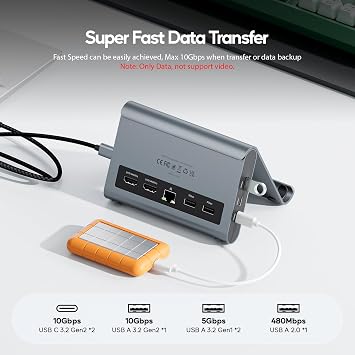 USB C Docking Station Dual Monitor, Laptop Dock for Windows with HDMI 4K
