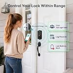 GHome Smart Fingerprint Door Lock for Front Door, 1.0s Unlock AI Self-Learning Keyless Entry Deadbolt with App Control, Keypad, Auto Lock, Digital Code Smart Lock for Home, Airbnb, Apartment, Garage