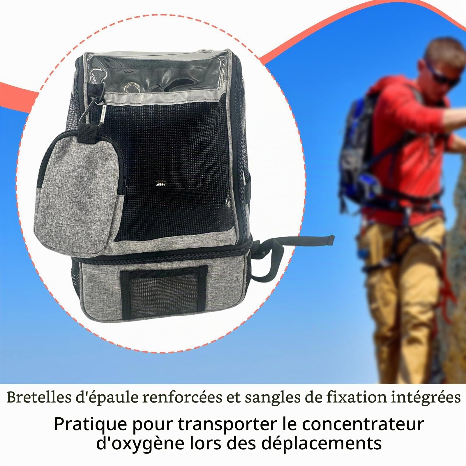 Sac à Dos de Transport Haut de Gamme pour Concentrateurs D'oxygène, Léger et Pratique, Conçu pour Transporter Des Appareils D'oxygénothérapie